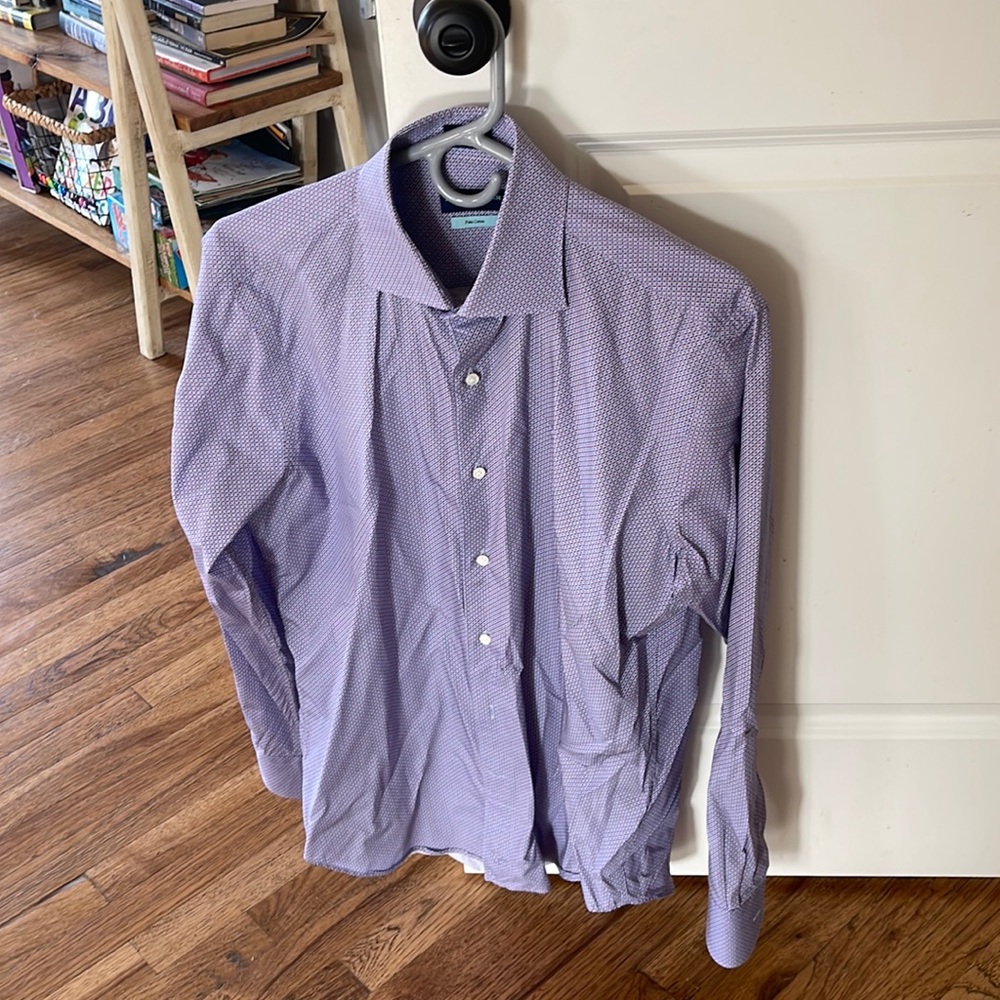 Men’s long sleeve Peter Miller dress shirt size large.